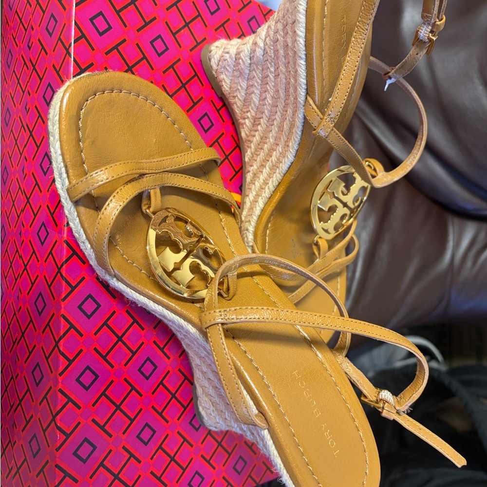Tory Burch Brown Espadrille Wedges